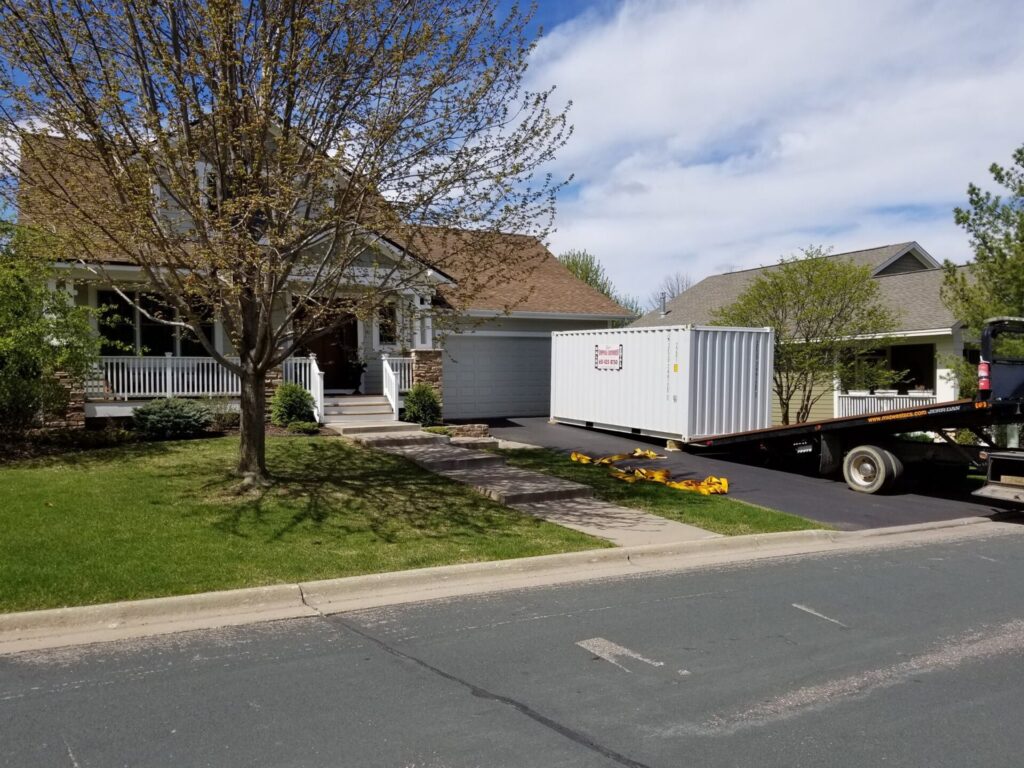White Storage Container Delivery