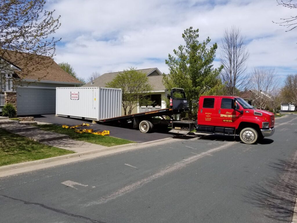 White Storage Container Delivery